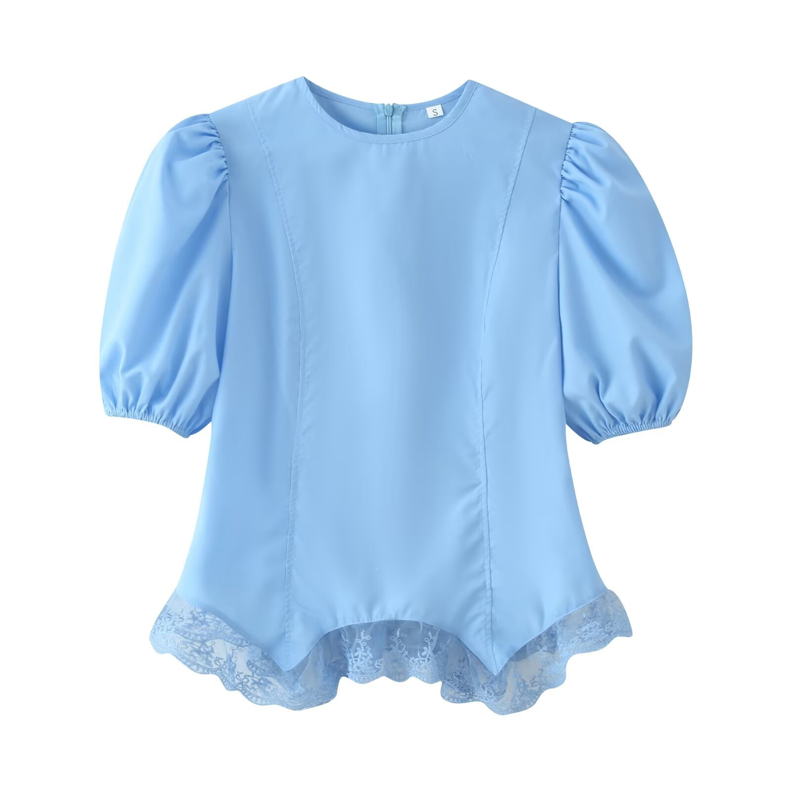 Puff Sleeve Tie-Front Blouse Casual Summer Top
