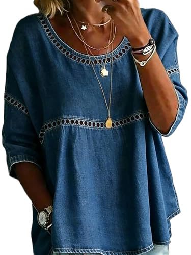 Plaid & Solid Print Mid-Sleeve Casual Women's Top