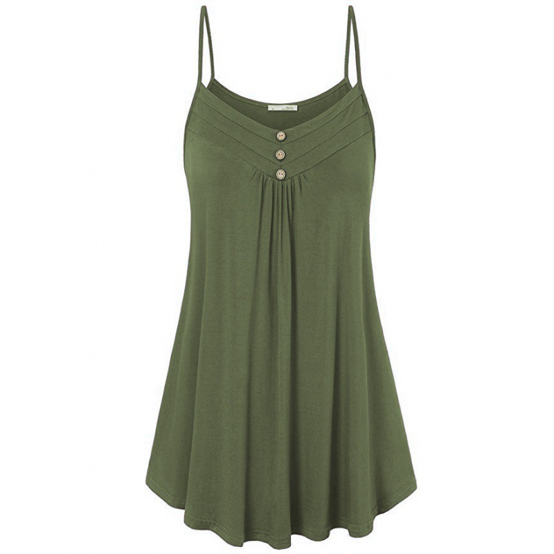 Wish Amazon AliExpress Hot-Selling Women's Clothing 2023 Summer Loose Sexy V-Neck Cami Top Plus Size