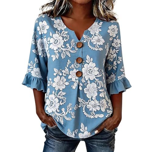 Plaid & Floral Print Short Sleeve Button-Up Top