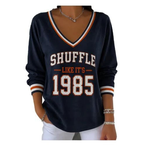 Graphic V-Neck Long Sleeve T-Shirt for Women