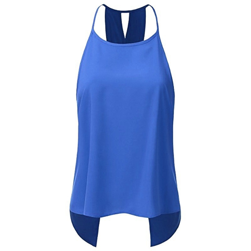 Women's Back Cross Mermaid Hem Solid Color Casual T-Shirt