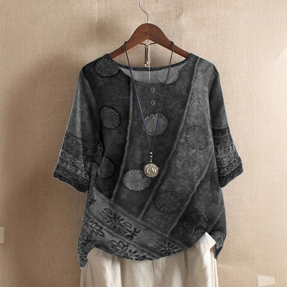 Women's Loose Digital Print Casual Top