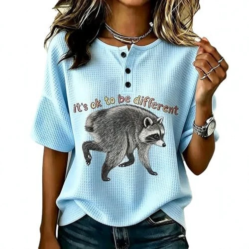 Plaid Animal Print Short Sleeve Button-Up Top