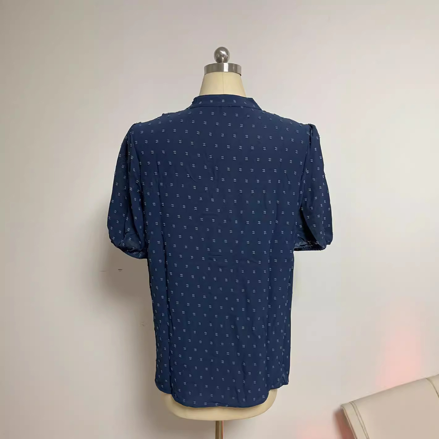 Women's V-Neck Button Short-Sleeve Shirt