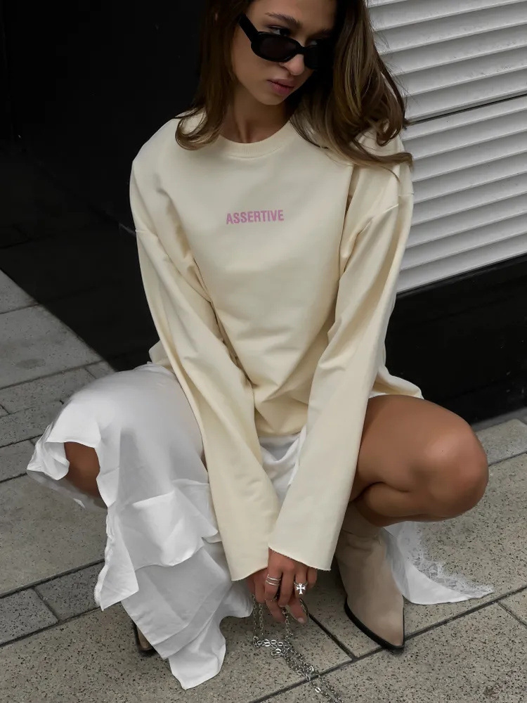 Women's Oversize Crewneck Long-Sleeve T-Shirt