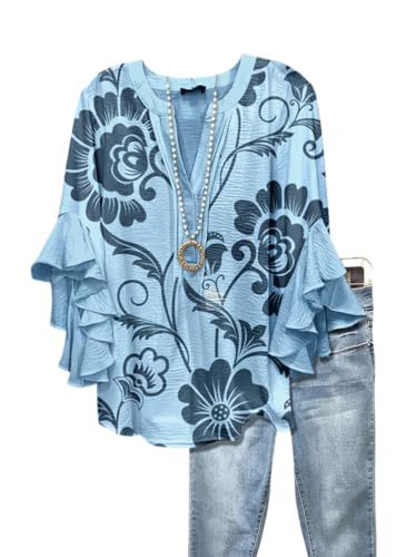 Women's Vintage Floral Print Half-Sleeve Top