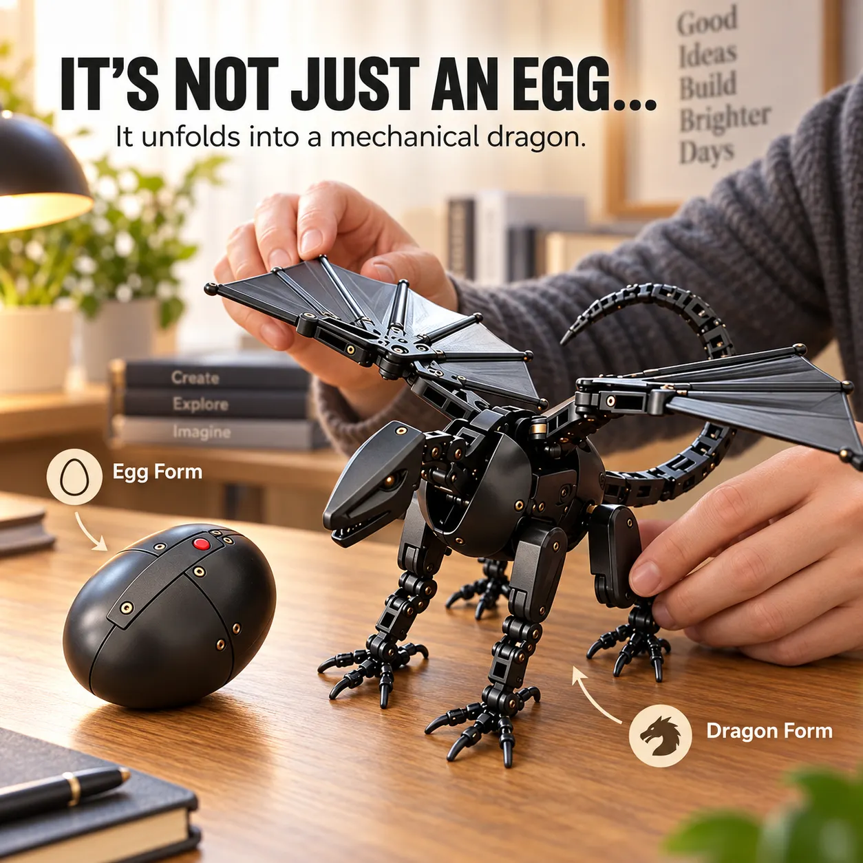 ⚡DragonMorph – Egg to Dragon Transforming Mechanical Toy