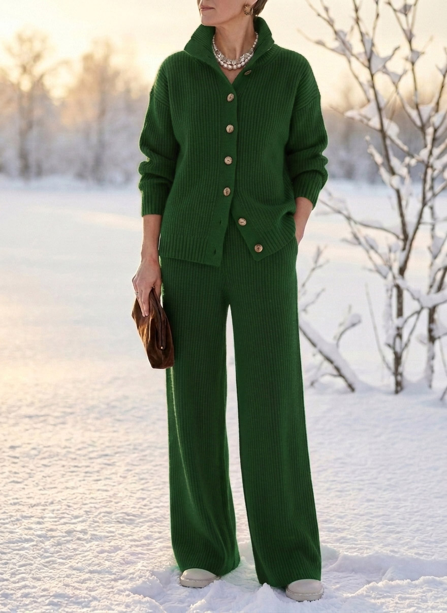 Women's Ribbed Knit Two-Piece Set