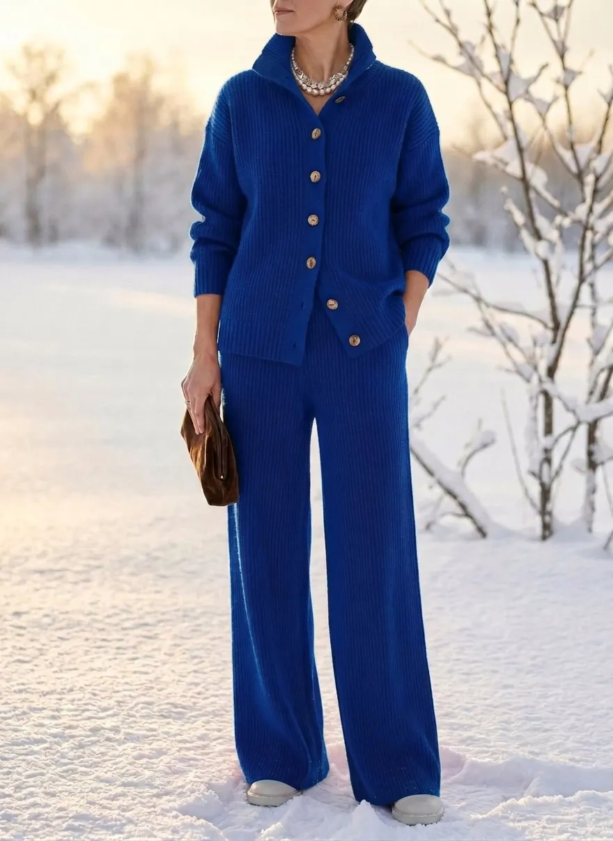 Women's Ribbed Knit Two-Piece Set