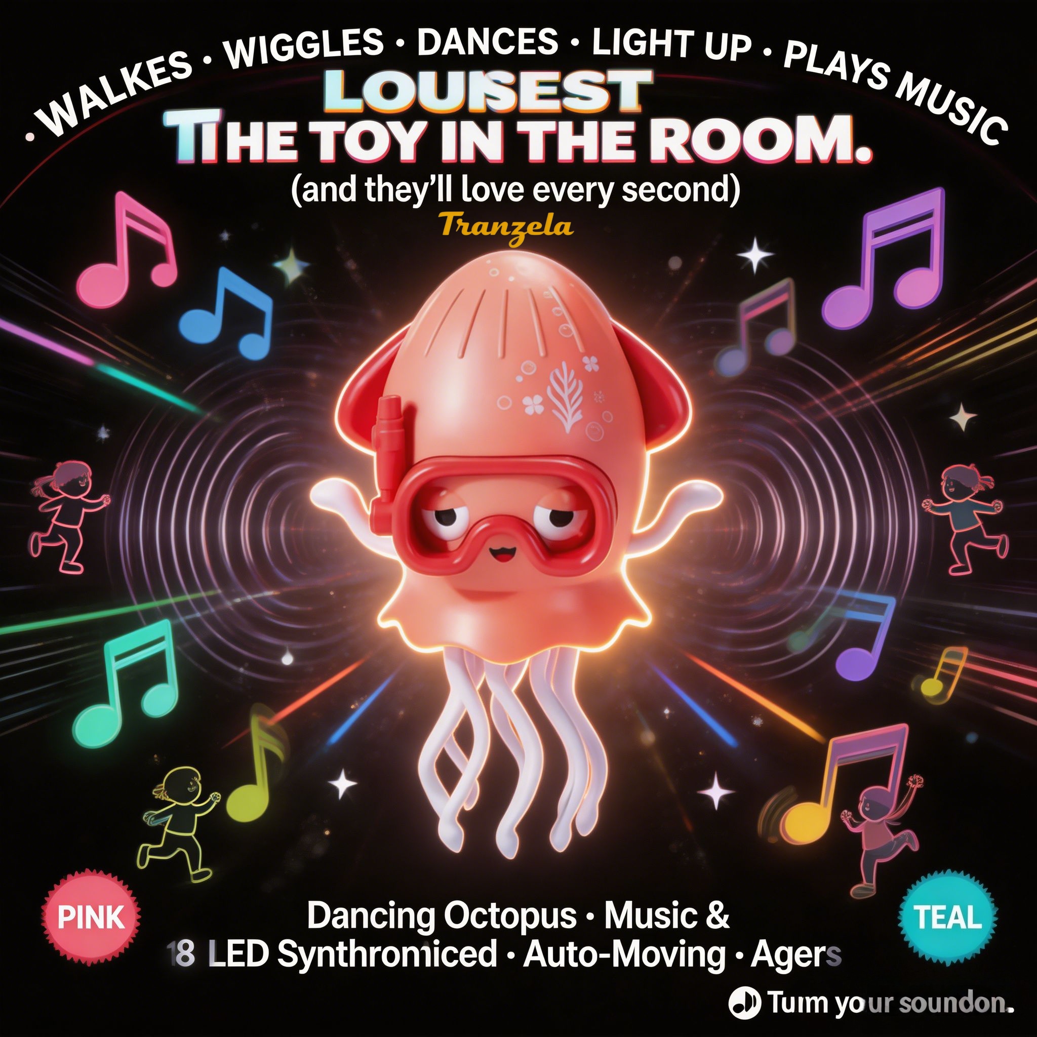 Interactive Electric Dancing Octopus Toy with Music & Rainbow Lights, Auto Crawling Durable Kids Toy, Gift for Boys Girls, Children's Day & Birthday