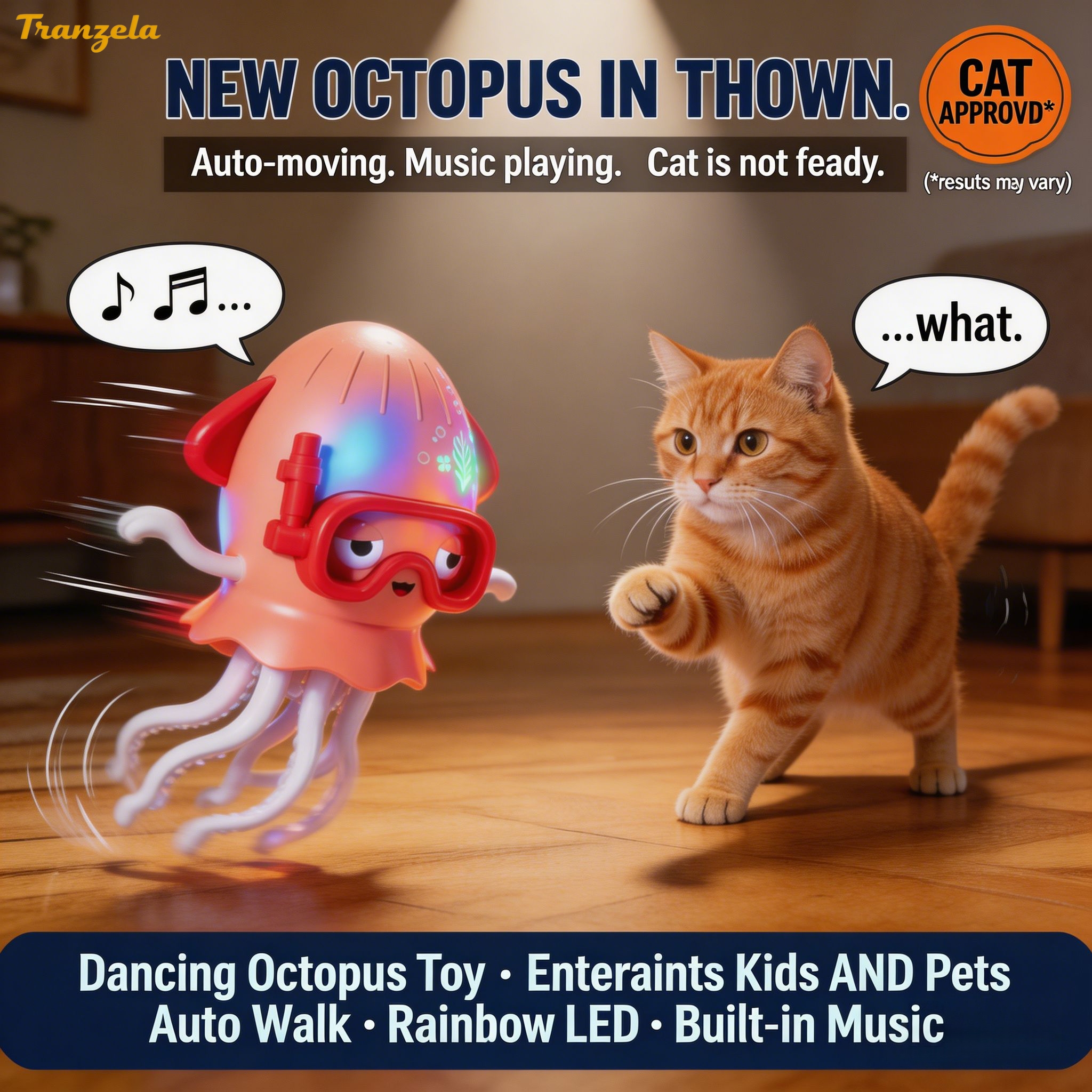 Interactive Electric Dancing Octopus Toy with Music & Rainbow Lights, Auto Crawling Durable Kids Toy, Gift for Boys Girls, Children's Day & Birthday