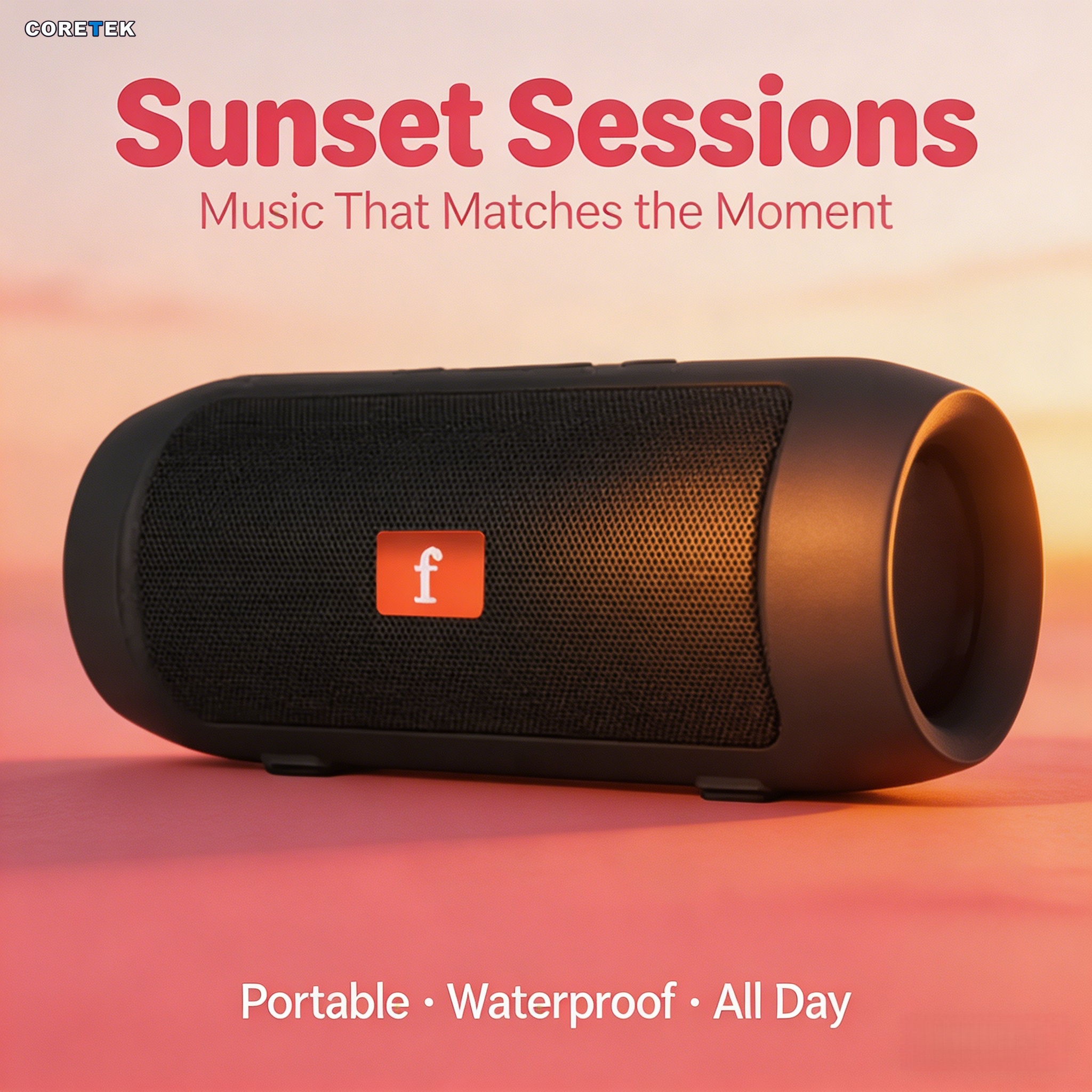 Portable Bluetooth Speaker 5.0 with 6W Dual 45mm Drivers, 360 Stereo Sound, TF Card USB FM Radio, 500mAh Battery 2-3H Playtime, Wireless Outdoor Speaker Black/Red