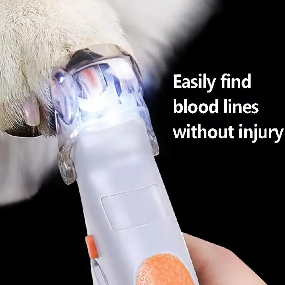 Pet Nail Clippers with LED Light & Magnifier, Dog Cat Nail Trimmer with Nail Catcher, 12mm Replaceable Blade Professional Pet Grooming Tool Gray Orange