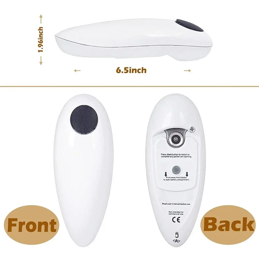 Electric Can Opener Automatic One Touch, Smooth Edge Handheld Can Opener, Cordless Portable Kitchen Gadget for Arthritis Sufferers, Black/Red/White