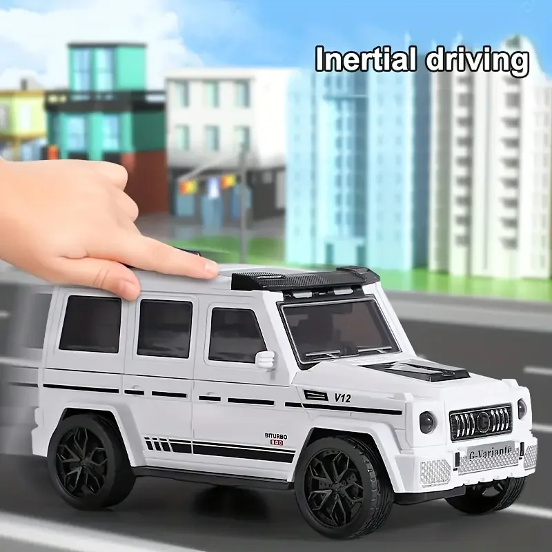 Children's Day Gift, 1 Off-Road Vehicle + 3 Mini Cars (Set of 4), Sound & Light Deformation Track Car with Launcher, Inertial Folding Toy Car