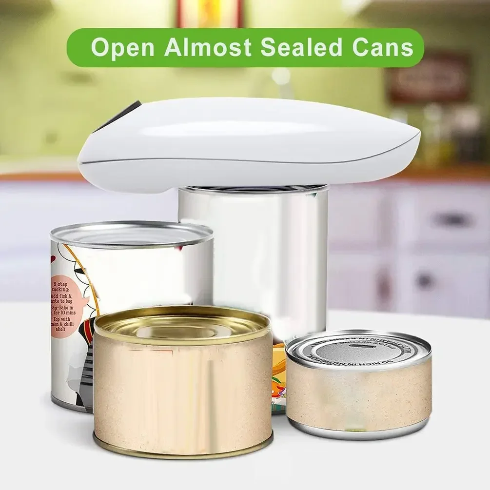 Electric Can Opener Automatic One Touch, Smooth Edge Handheld Can Opener, Cordless Portable Kitchen Gadget for Arthritis Sufferers, Black/Red/White