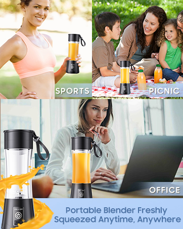 Portable Cartoon Juicer, Multifunctional Small Blender for Home, Large Capacity 12-Blade Wireless Juicer Cup, 3 Speed 18000RPM High Speed Fresh Juice Maker with Direct Drink Mouth