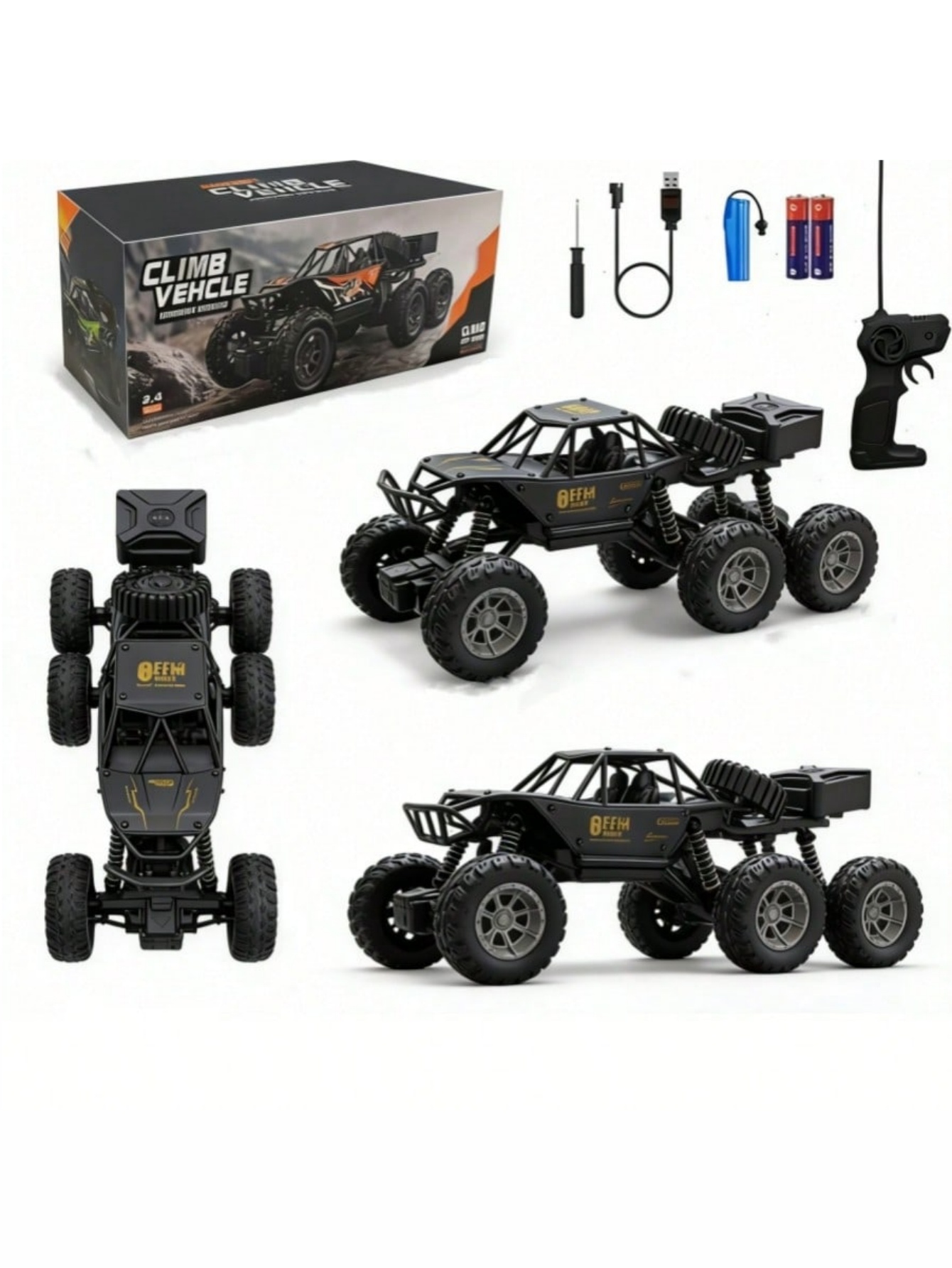 Children's Day Best Gift, 1/12 Scale 6WD RC Rock Crawler Truck - 28cm Super Large Alloy Remote Control Car, All-Terrain Climbing Bigfoot, 2.4G Electric Hobby Toy for Kids & Adults