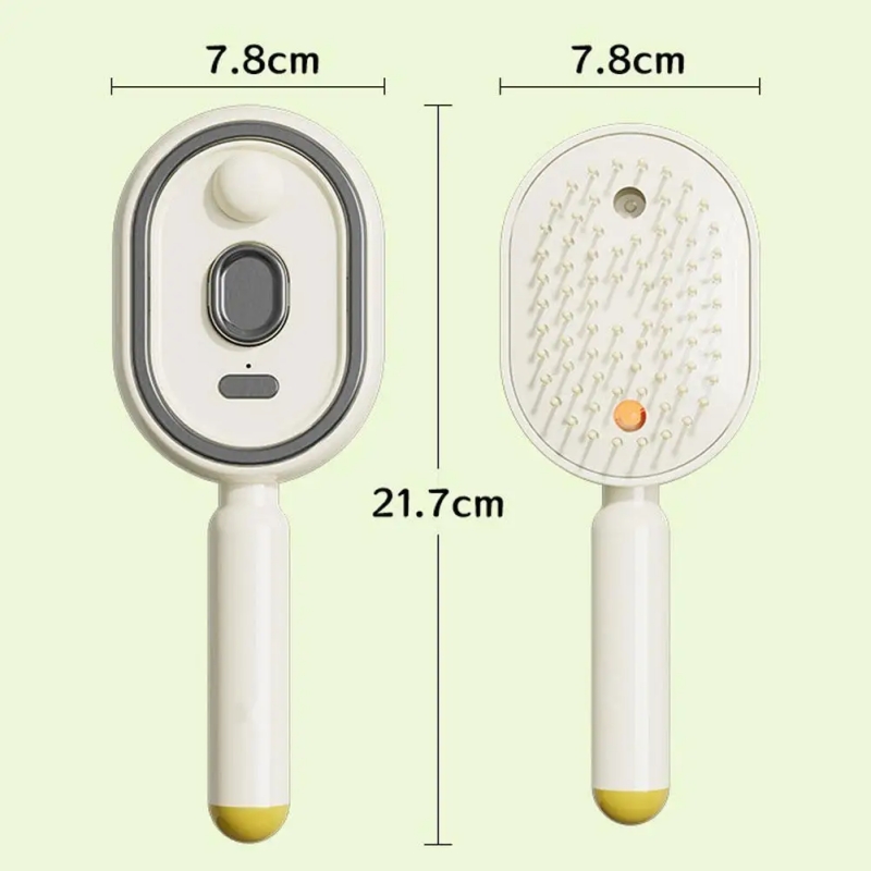 3 in 1 Electric Hair Comb with Nano Mist Spray, Vibration Scalp Massage & Self-Cleaning, USB Rechargeable 1200mAh Cordless Hair Brush, 90 Mins Working Time