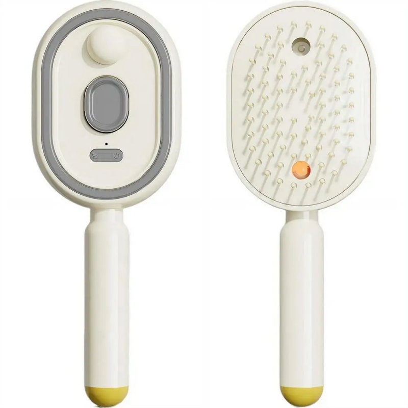 3 in 1 Electric Hair Comb with Nano Mist Spray, Vibration Scalp Massage & Self-Cleaning, USB Rechargeable 1200mAh Cordless Hair Brush, 90 Mins Working Time