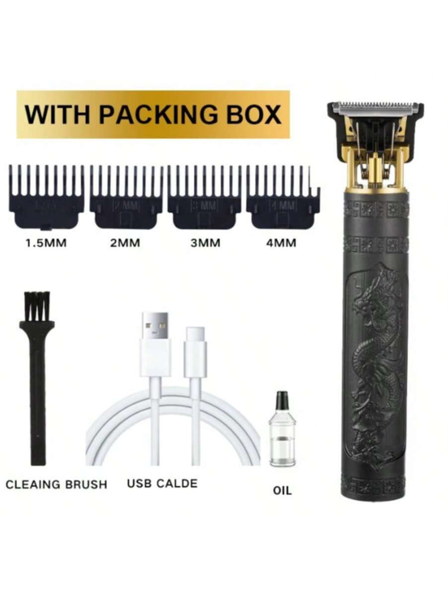 Retro Professional Hair Clipper & Trimmer Set for Men, USB Rechargeable Electric Hair Cutting Machine, Powerful Barber Clippers for Haircuts, Beard & Sensitive Area Grooming