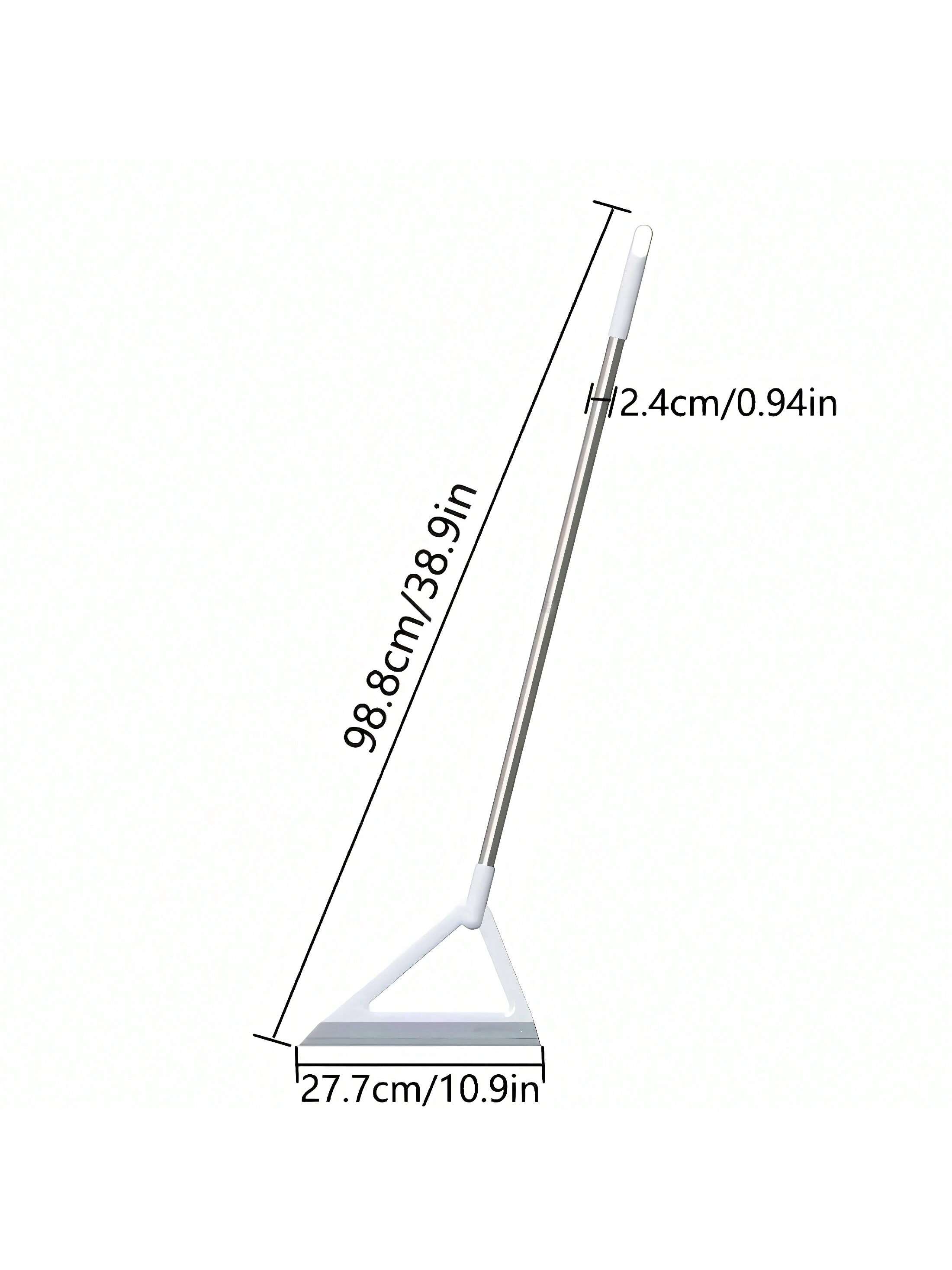 Magic Broom, Silicone Sweeper with Adjustable Stainless Steel Handle, Triangle Floor Squeegee for Hair Dust Liquid Dirt, Detachable Cleaning Broom for Kitchen Bathroom Living Room