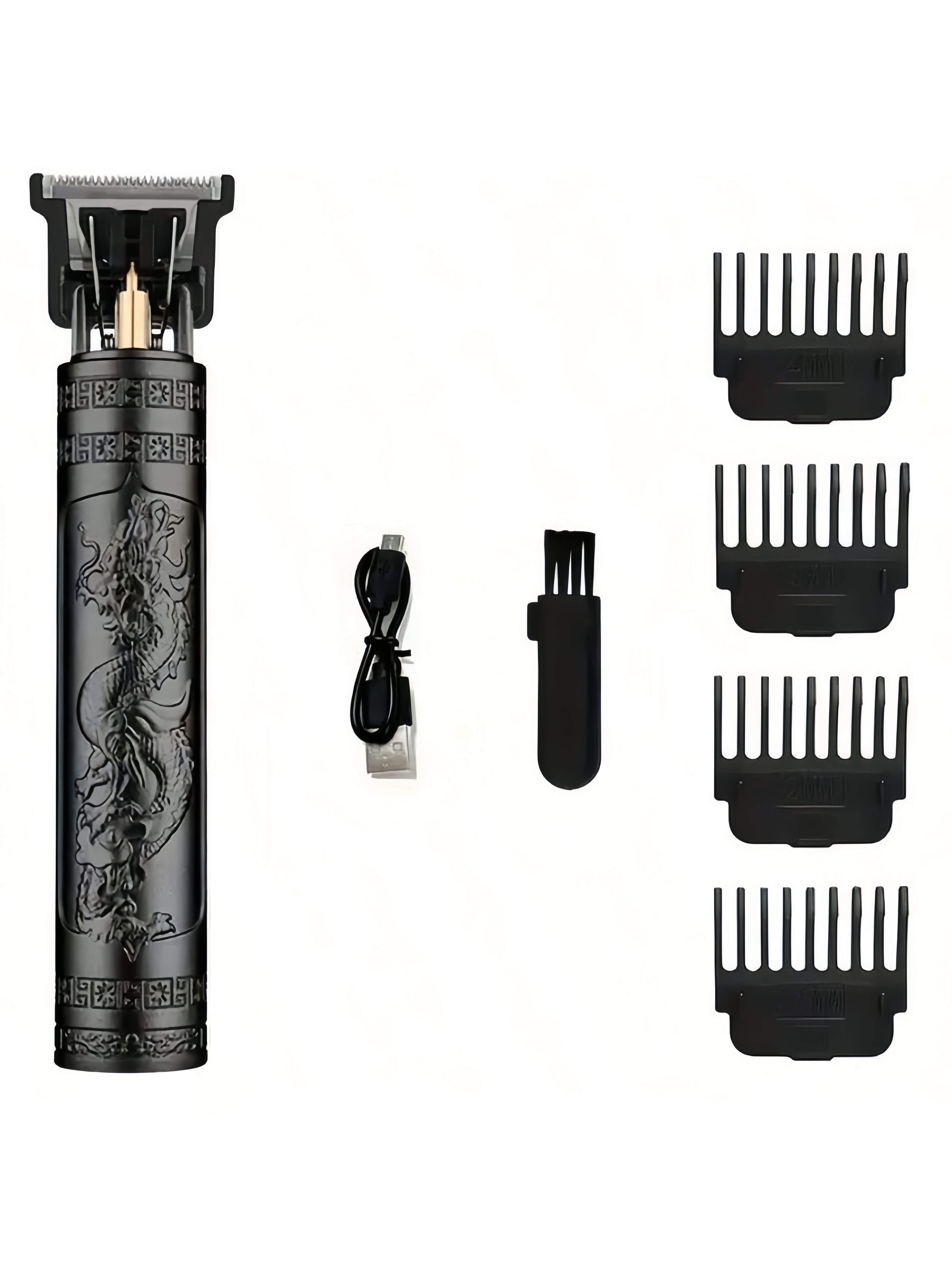Retro Professional Hair Clipper & Trimmer Set for Men, USB Rechargeable Electric Hair Cutting Machine, Powerful Barber Clippers for Haircuts, Beard & Sensitive Area Grooming