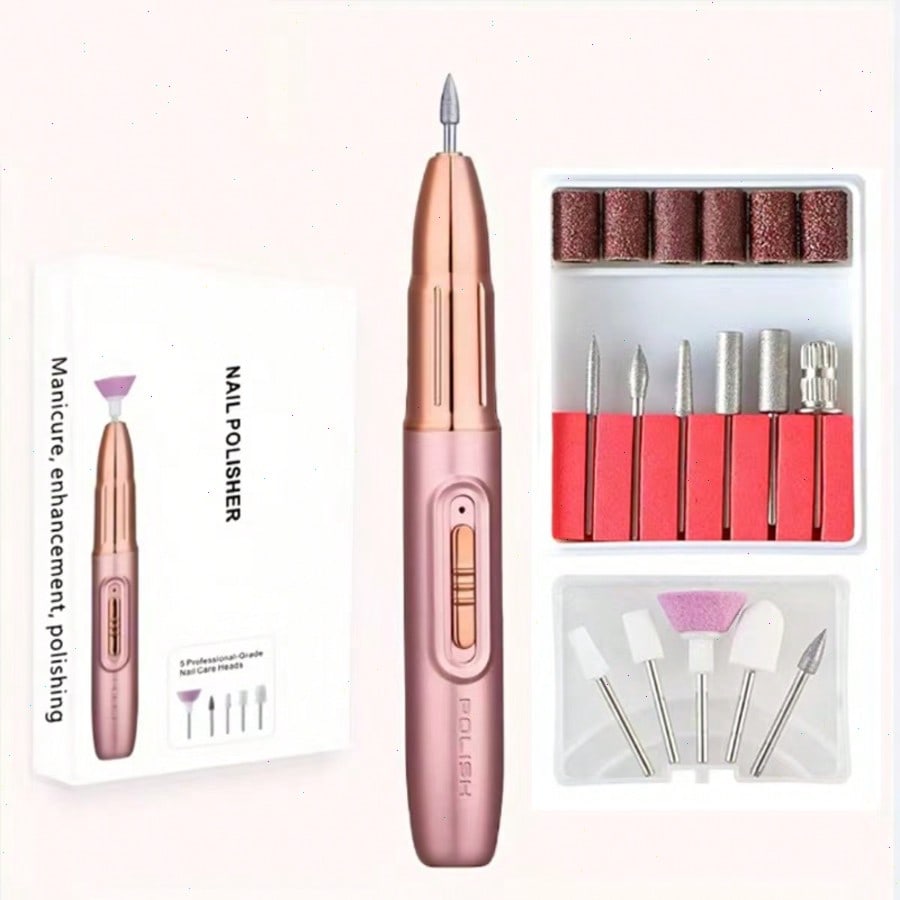 Electric Nail Drill for Nail Techs and DIY Manicure Lovers, 35000 RPM Professional E File with Reversible Rotation, 32 Speed LCD Display Nail Grinder for Acrylic Gel Polish Rose Gold