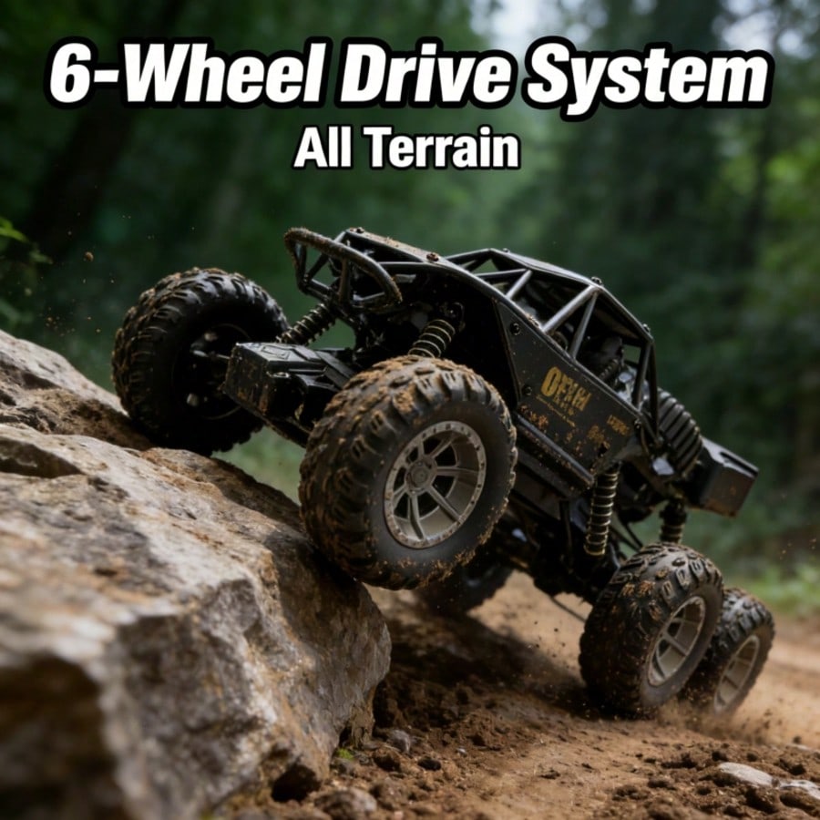 Children's Day Best Gift, 1/12 Scale 6WD RC Rock Crawler Truck - 28cm Super Large Alloy Remote Control Car, All-Terrain Climbing Bigfoot, 2.4G Electric Hobby Toy for Kids & Adults