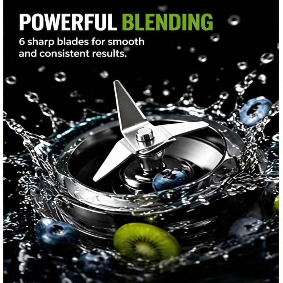 Portable Smoothie Blender for Gym, Office, Travel & Outdoor, 360ml USB Rechargeable One Touch Personal Blender, Mini Juice Maker for Protein Shakes & Baby Food, Black