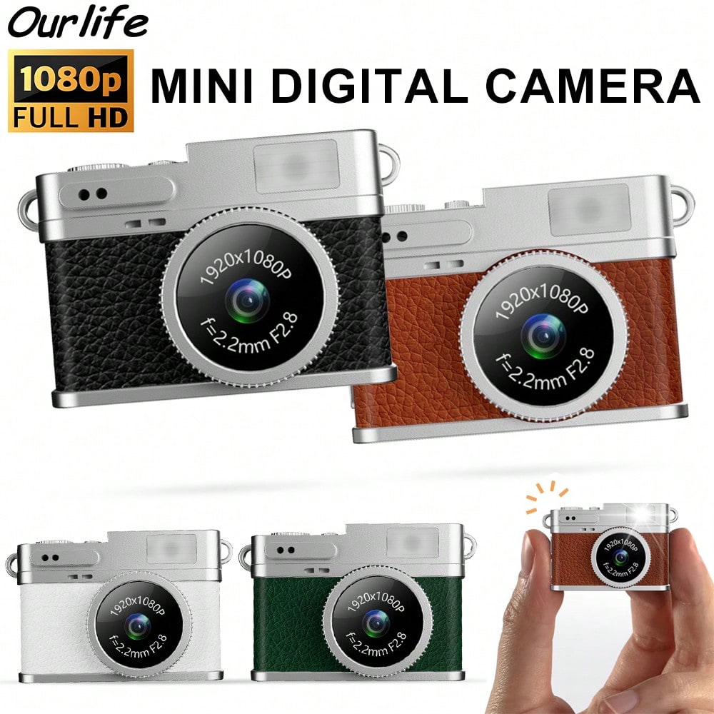 Mini Camera for Vlogging, Travel & Everyday Carry, 1080P Portable Thumb Necklace Camera with 0.96" IPS Screen, 130° Wide Angle, Type-C Shoot While Charging, Wearable Camera