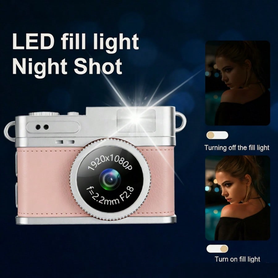 Mini Camera for Vlogging, Travel & Everyday Carry, 1080P Portable Thumb Necklace Camera with 0.96" IPS Screen, 130° Wide Angle, Type-C Shoot While Charging, Wearable Camera