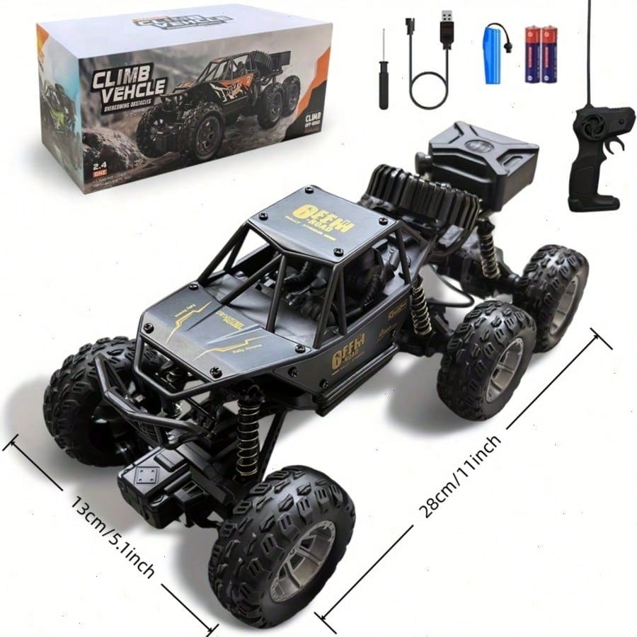 Children's Day Best Gift, 1/12 Scale 6WD RC Rock Crawler Truck - 28cm Super Large Alloy Remote Control Car, All-Terrain Climbing Bigfoot, 2.4G Electric Hobby Toy for Kids & Adults