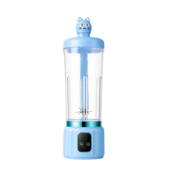 Portable Cartoon Juicer, Multifunctional Small Blender for Home, Large Capacity 12-Blade Wireless Juicer Cup, 3 Speed 18000RPM High Speed Fresh Juice Maker with Direct Drink Mouth