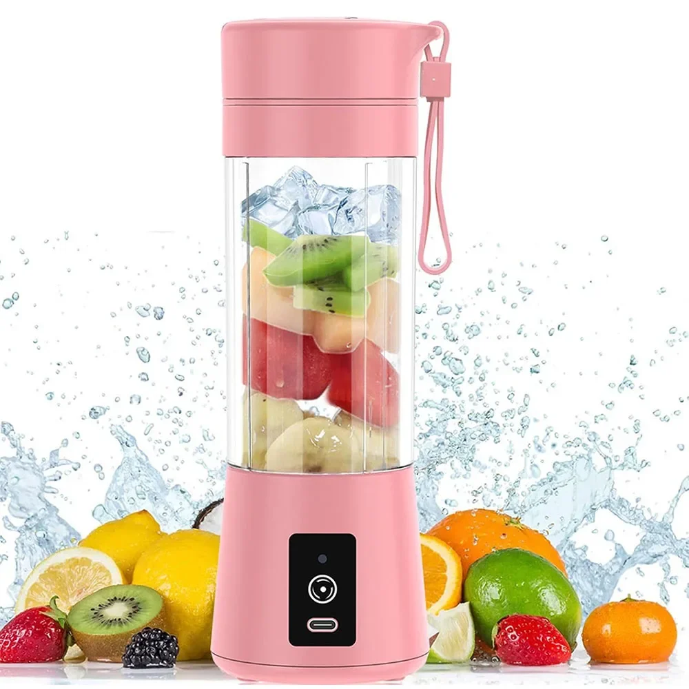 Portable Smoothie Blender for Gym, Office, Travel & Outdoor, 360ml USB Rechargeable One Touch Personal Blender, Mini Juice Maker for Protein Shakes & Baby Food, Black