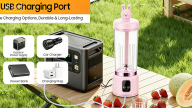 Portable Cartoon Juicer, Multifunctional Small Blender for Home, Large Capacity 12-Blade Wireless Juicer Cup, 3 Speed 18000RPM High Speed Fresh Juice Maker with Direct Drink Mouth