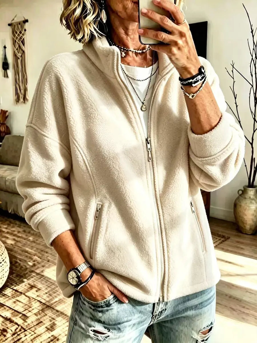🤲LAST DAY SAVE 49% ⏰Cozy Warm Fleece Zip Art Casual Stylish Long Sleeve Coat