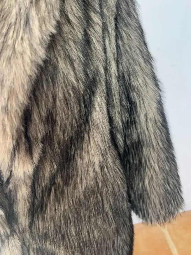 Women's Solid Color Open Front Faux Fur Coat Jackets, Elegant Long Sleeve Waterfall Collar Outerwear for Fall & Winter, Women's Clothing for Daily Wear,  Clothing for Women