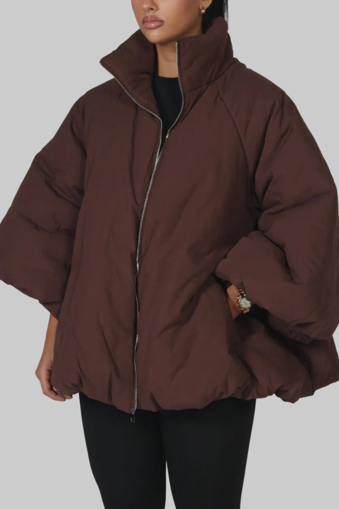 Puffer Choco down coat with a fluffy, voluminous design