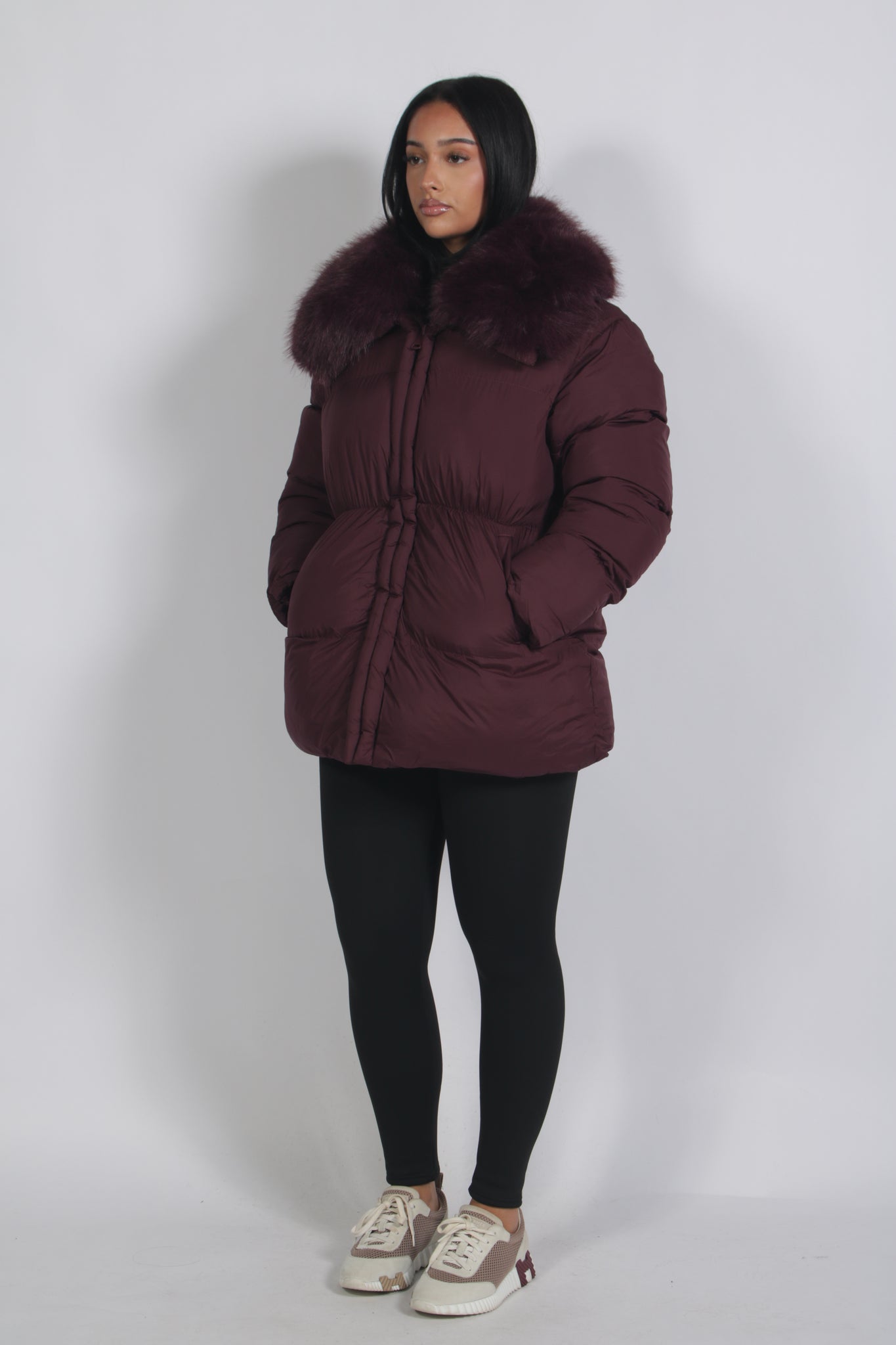 Puffer Choco down coat with a fluffy, voluminous design