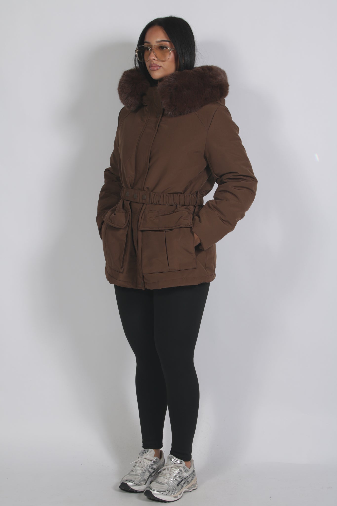 Puffer Choco down coat with a fluffy, voluminous design
