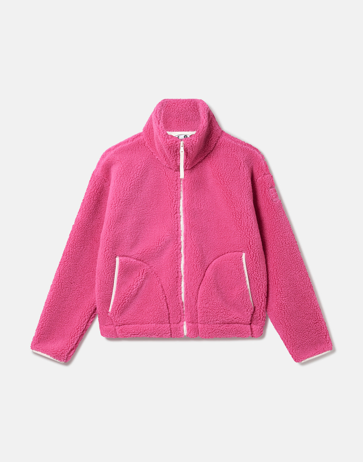 Industry Fleece High Collar Jacket in Mocha Bean