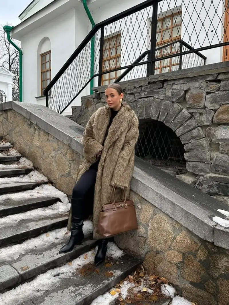 Women's Solid Color Open Front Faux Fur Coat Jackets, Elegant Long Sleeve Waterfall Collar Outerwear for Fall & Winter, Women's Clothing for Daily Wear,  Clothing for Women