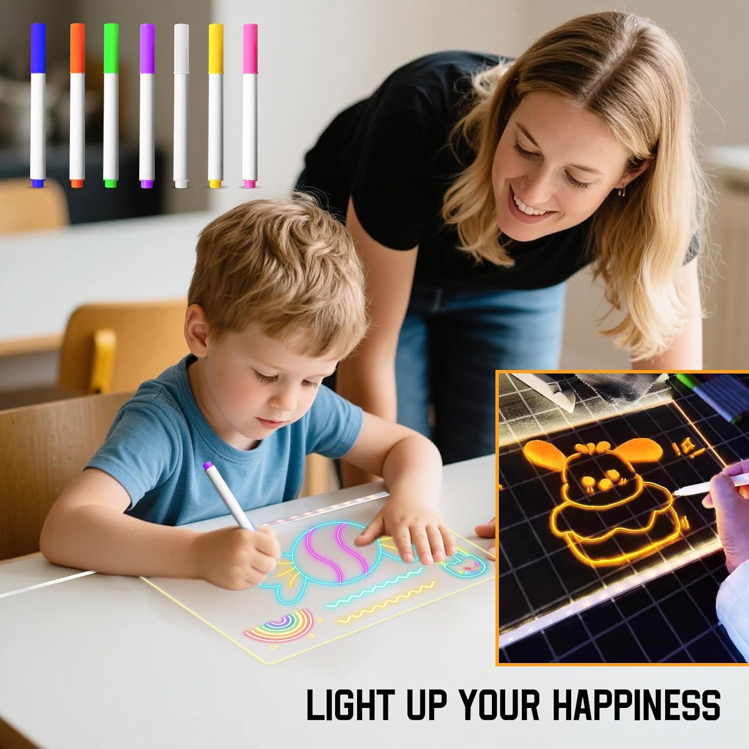🔥🎨Hot Sale 49% OFF - ✨ Dive Into a World of Color! This 7-Color LED Board Unleashes Creativity
