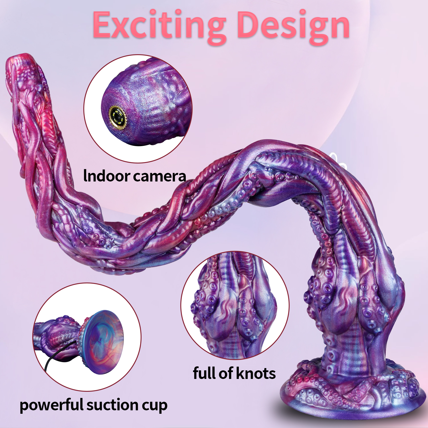 [Brand] Endoscope Camera Dildo – Fantasy Tentacle Silicone Anal Plug with HD Live Video, App-Connected Vaginal Viewer, Suction Cup G-Spot Massager for Women, Men & Couples
