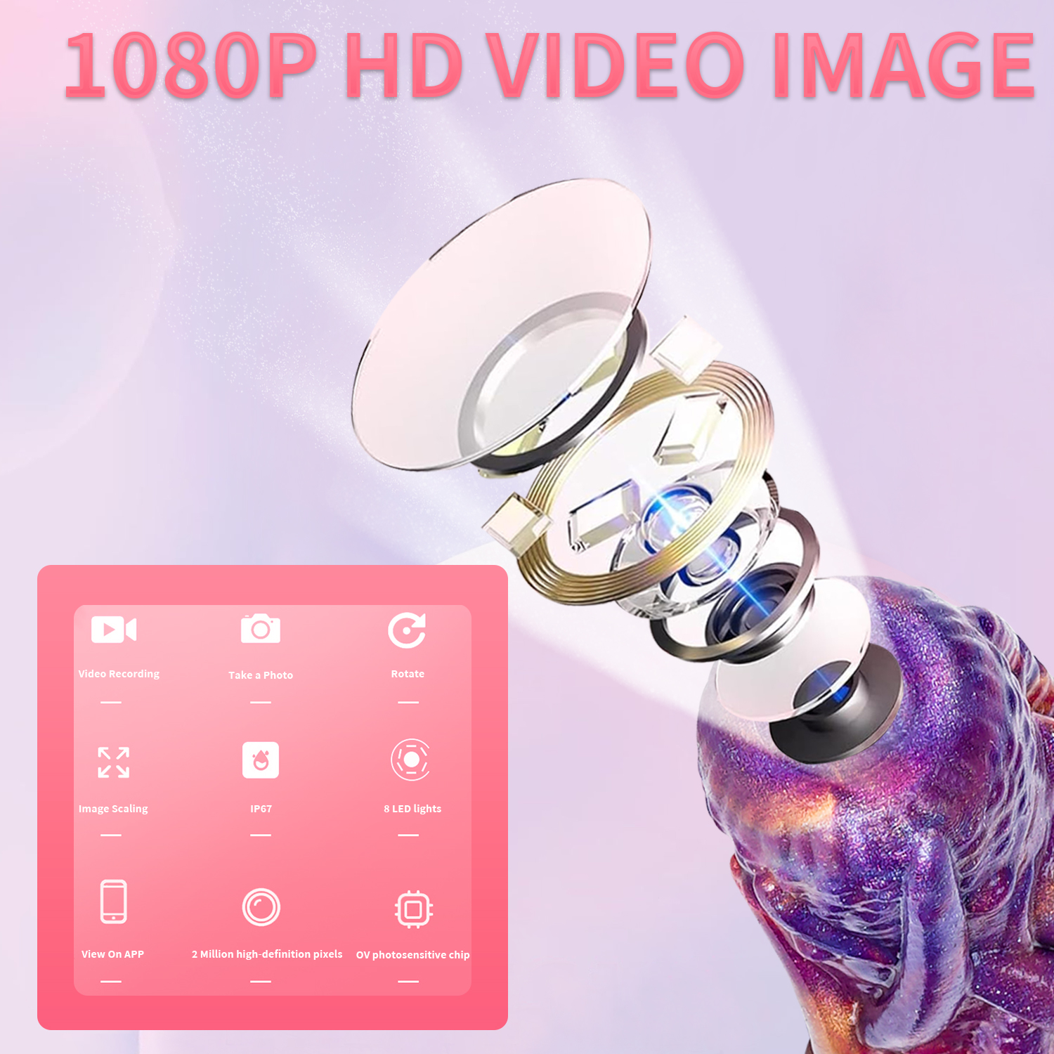 [Brand] Endoscope Camera Dildo – Fantasy Tentacle Silicone Anal Plug with HD Live Video, App-Connected Vaginal Viewer, Suction Cup G-Spot Massager for Women, Men & Couples
