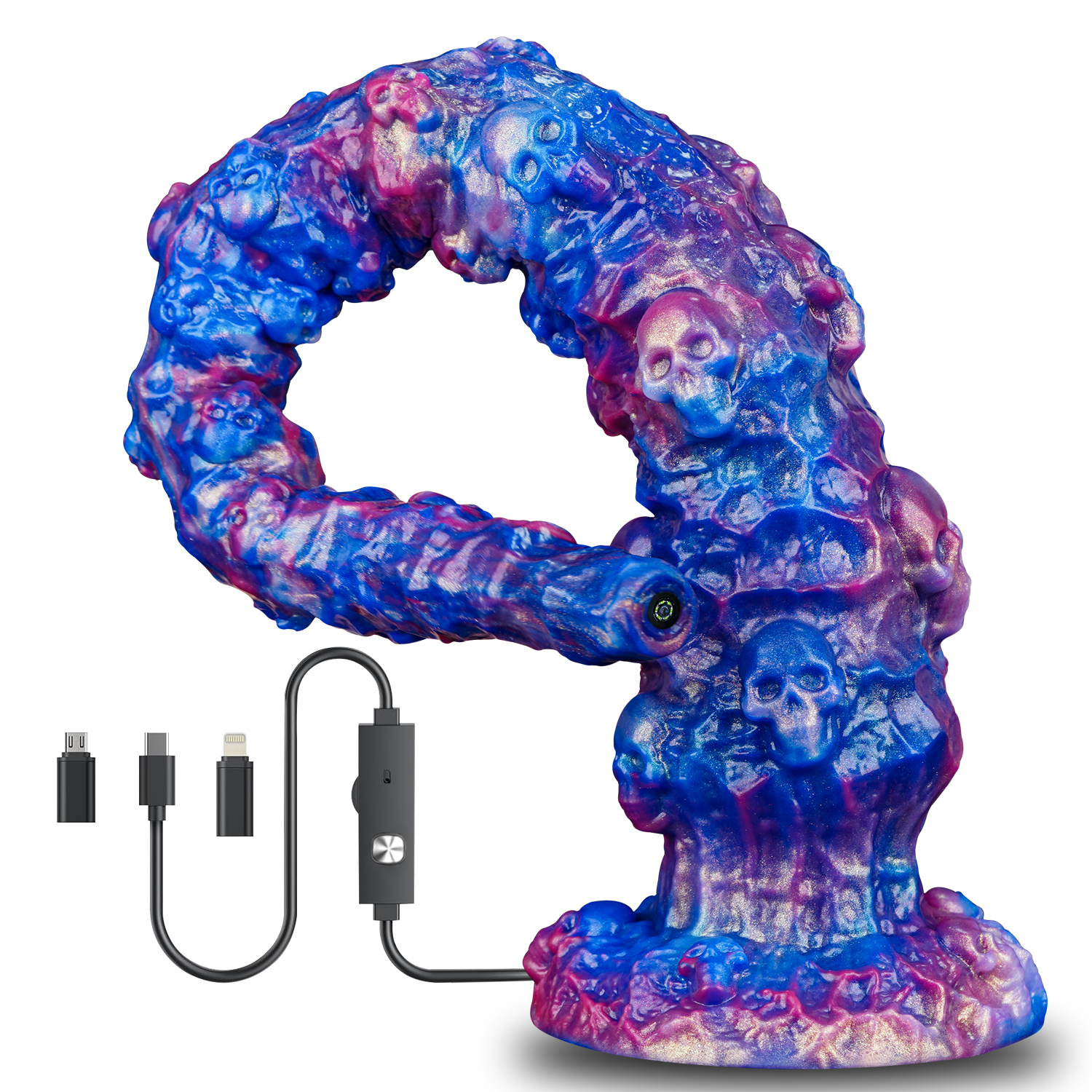 Endoscope Camera Dildo – Fantasy Tentacle Silicone Anal Plug with HD Live Video, App-Connected Vaginal Viewer, Suction Cup G-Spot Massager for Women, Men & Couples