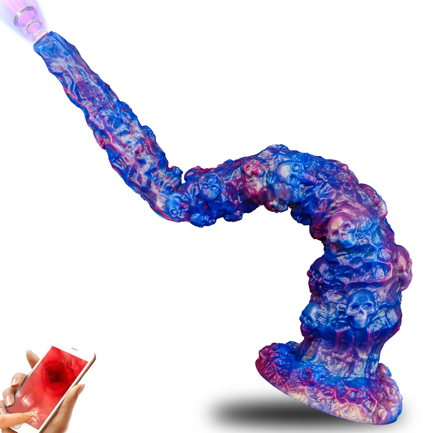 Endoscope Camera Dildo – Fantasy Tentacle Silicone Anal Plug with HD Live Video, App-Connected Vaginal Viewer, Suction Cup G-Spot Massager for Women, Men & Couples