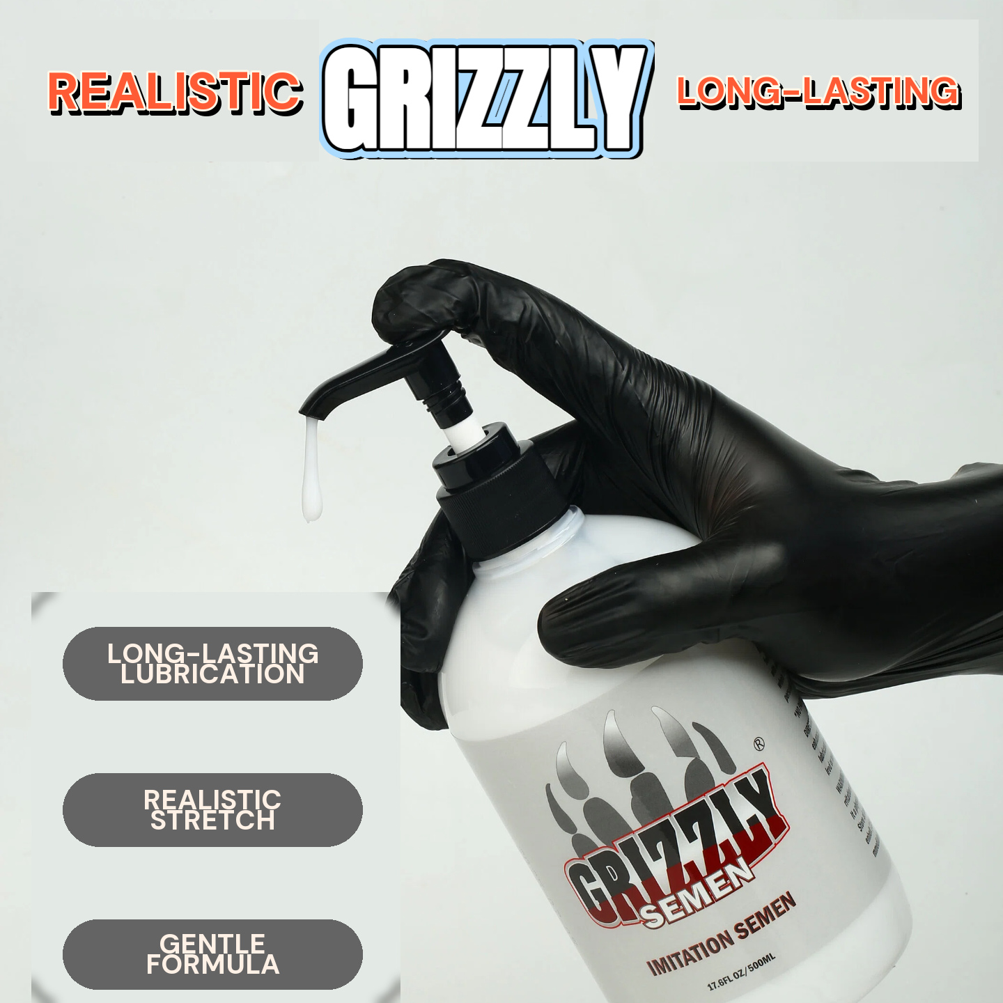 Premium Realistic Imitation Semen Lubricant – Creamy Long-Stretch Texture, Long-Lasting Glide & Easy Cleanup, 500 ml Pump Bottle